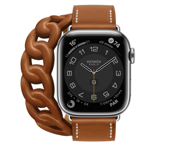 Hermès : un somptueux bracelet double tour Gourmette pour Apple Watch
