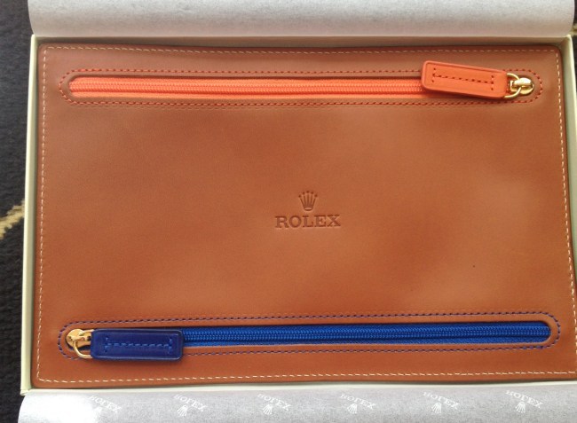 pochette de voyage en cuir Rolex