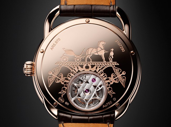 Hermès Arceau Lift Tourbillon volant dos du boitier Hermès Arceau Lift Tourbillon volant dos du boitier