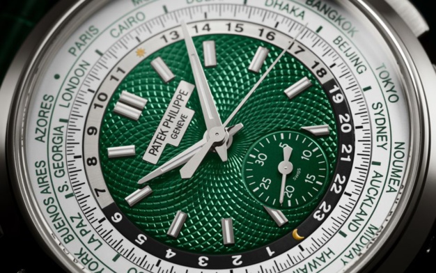 Patek Philippe Chronographe à Heure Universelle réf 5930P : se met au vert et au platine