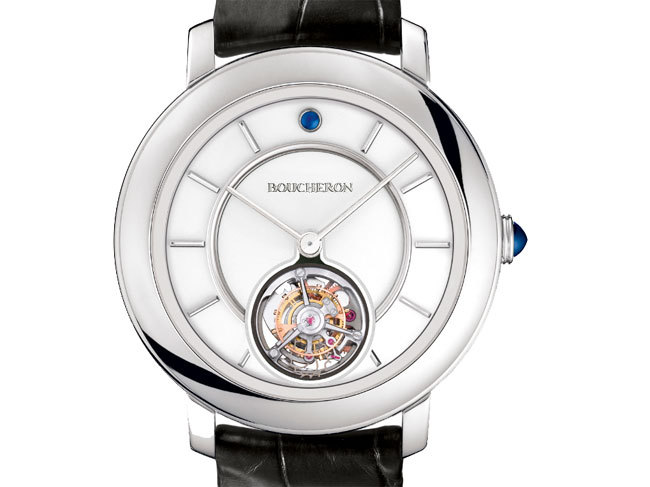 Epure de Boucheron en or gris avec calibre tourbillon Epure de Boucheron en or gris avec calibre tourbillon
