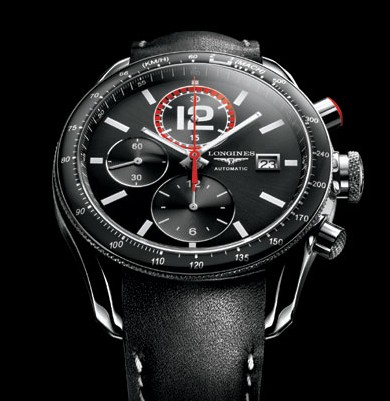 GrandeVitesse Longines Chronographe avec tachymètre sur la lunette GrandeVitesse Longines Chronographe avec tachymètre sur la lunette