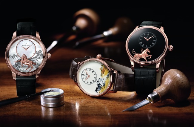 Jaquet Droz : trois nouveautés en hommage au cheval, animal du zodiaque chinois 2014