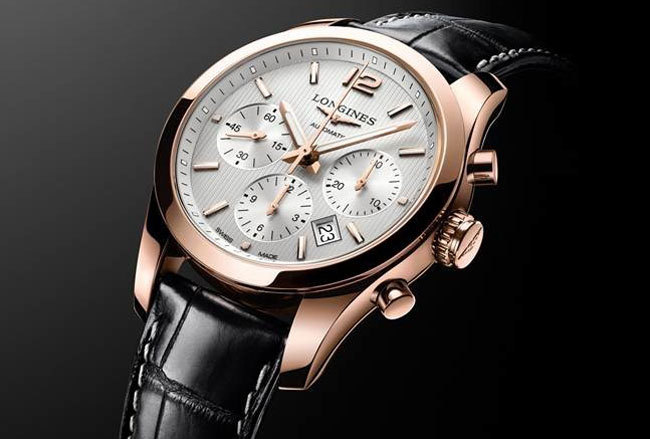 Chronographe Longines Conquest Classic en or rose