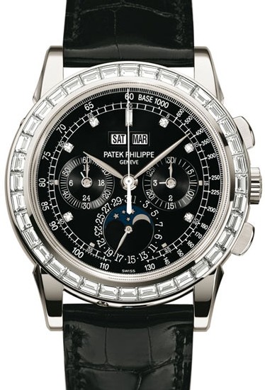 Patek Philippe orne de diamants son Chronographe à roue à colonnes avec quantième perpétuel Patek Philippe orne de diamants son Chronographe à roue à colonnes avec quantième perpétuel
