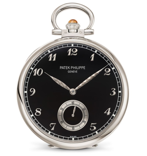 Patek Philippe : montre de poche pièce unique "Cygne" en marqueterie de bois et cadran émaillé Patek Philippe : montre de poche pièce unique "Cygne" en marqueterie de bois et cadran émaillé