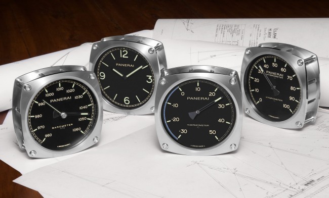 Officine Panerai : horloge murale, hygromètre, thermomètre et baromètre Officine Panerai : horloge murale, hygromètre, thermomètre et baromètre