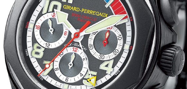Girard-Perregaux : Chronographe Laureato USA 98 en acier avec bracelet caoutchouc