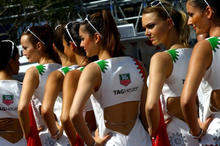 les grid girls de TAG Heuer les grid girls de TAG Heuer