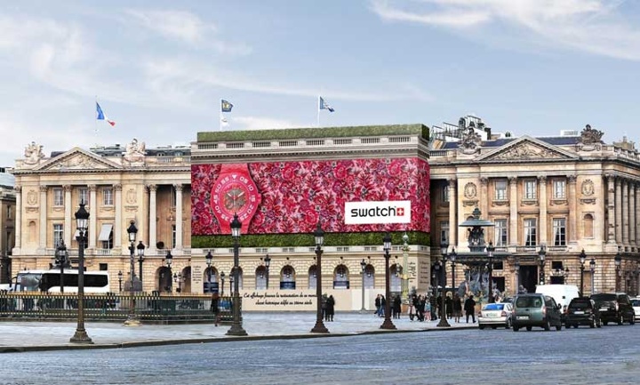 Swatch s’affiche place de la Concorde Swatch s’affiche place de la Concorde