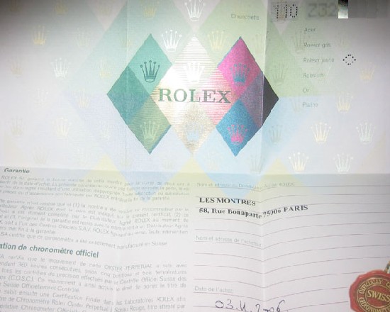 ancienne garantie Rolex ancienne garantie Rolex