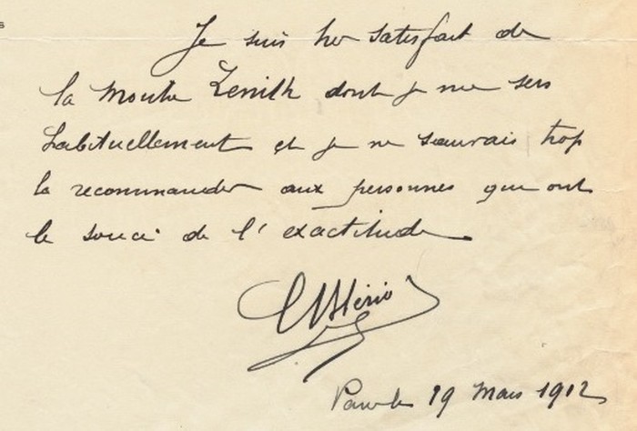 Courrier de Blériot à Zenith Courrier de Blériot à Zenith