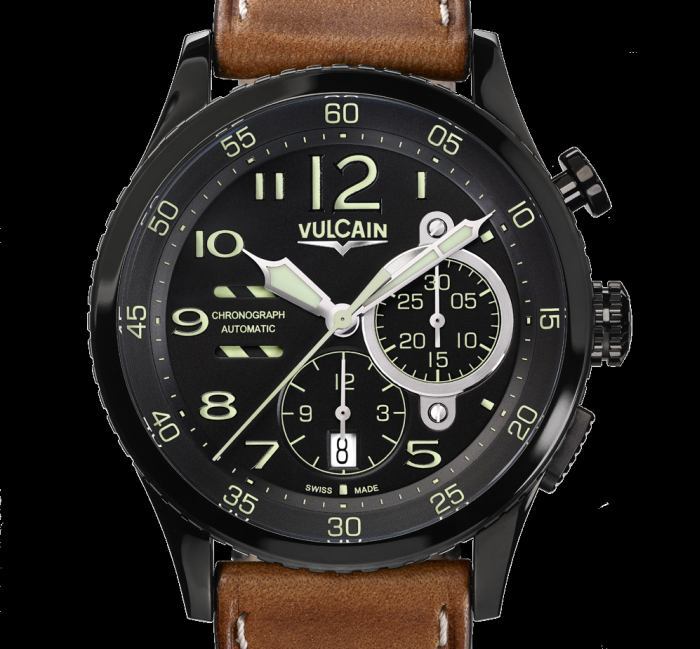 Vulcain Aviator Instrument Chronograph : série limitée de 100 pièces en DLC noir Vulcain Aviator Instrument Chronograph : série limitée de 100 pièces en DLC noir