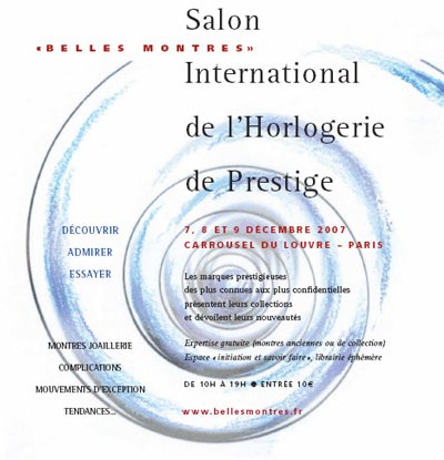 Belles Montres : 1ère édition d’un salon grand public à Paris en décembre prochain Belles Montres : 1ère édition d’un salon grand public à Paris en décembre prochain