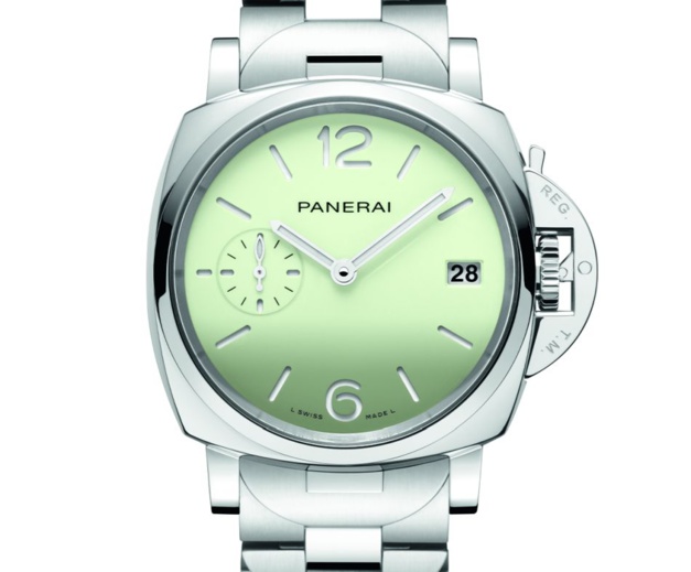Luminor Due 38 mm avec cadran pastel : la Dolce Vita selon Panerai Luminor Due 38 mm avec cadran pastel : la Dolce Vita selon Panerai