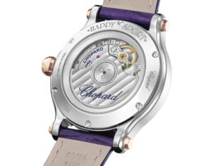 Chopard Happy Sport : Lucent Steel, cadran Midnight Purple et diamants mobiles Chopard Happy Sport : Lucent Steel, cadran Midnight Purple et diamants mobiles