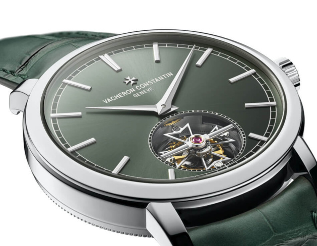 Vacheron Constantin Traditionnelle tourbillon platine : 41 mm, extra-plat et cadran vert Vacheron Constantin Traditionnelle tourbillon platine : 41 mm, extra-plat et cadran vert