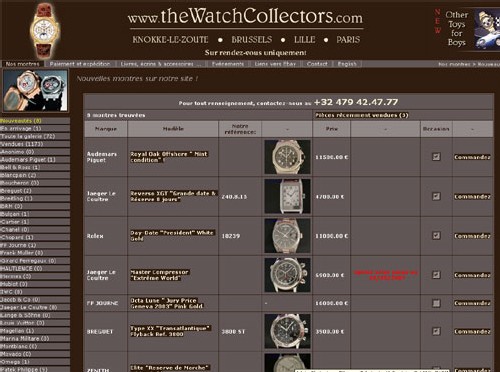 TheWatchcollectors.com : une boutique virtuelle de montres d’occasion entre Knokke-le-Zout et Paris TheWatchcollectors.com : une boutique virtuelle de montres d’occasion entre Knokke-le-Zout et Paris