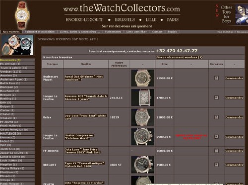 TheWatchcollectors.com : une boutique virtuelle de montres d’occasion entre Knokke-le-Zout et Paris