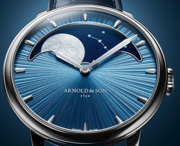 Arnold & Son Perpetual Moon 41,5 Platinum "Celestial blue" : Lune bleue