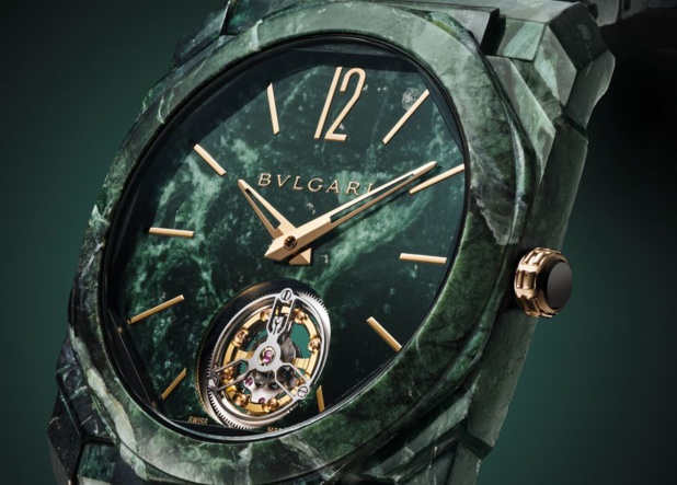 Bvlgari Octo Finissimo Tourbillon : spectaculaire pièce unique en marbre pour Only Watch Bvlgari Octo Finissimo Tourbillon : spectaculaire pièce unique en marbre pour Only Watch