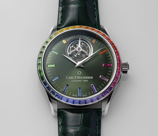 Carl F. Bucherer Manero Tourbillon Double Peripheral Green Paradise : pièce unique pour la DWW Carl F. Bucherer Manero Tourbillon Double Peripheral Green Paradise : pièce unique pour la DWW