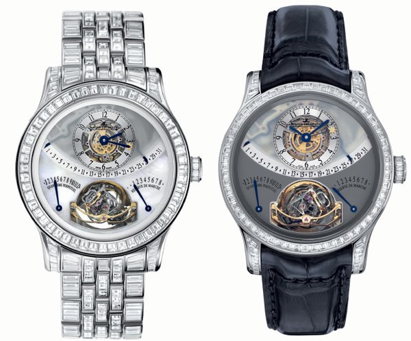Deux Jaeger-LeCoultre gyrotourbillons sertis exceptionnels vendus par la maison Dubail à Paris Deux Jaeger-LeCoultre gyrotourbillons sertis exceptionnels vendus par la maison Dubail à Paris