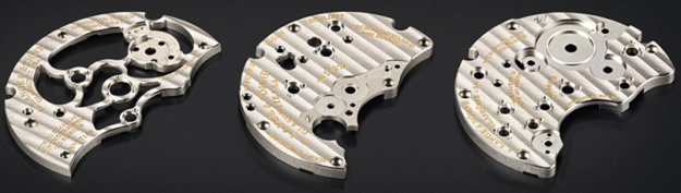 Platine trois-quarts de trois modèles A.Lange & Söhne : RICHARD LANGE TOURBILLON “Pour le Mérite”, RICHARD LANGE and 1815 UP/DOWN Platine trois-quarts de trois modèles A.Lange & Söhne : RICHARD LANGE TOURBILLON “Pour le Mérite”, RICHARD LANGE and 1815 UP/DOWN