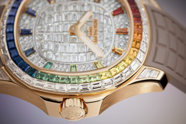 Patek Philippe : une Aquanaut répétition minutes Luce "Rainbow" Haute Joaillerie Patek Philippe : une Aquanaut répétition minutes Luce "Rainbow" Haute Joaillerie