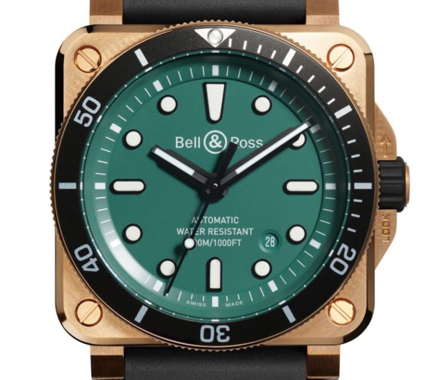 Bell & Ross BR 03 Diver Black & Green Bronze : vert-bronze Bell & Ross BR 03 Diver Black & Green Bronze : vert-bronze