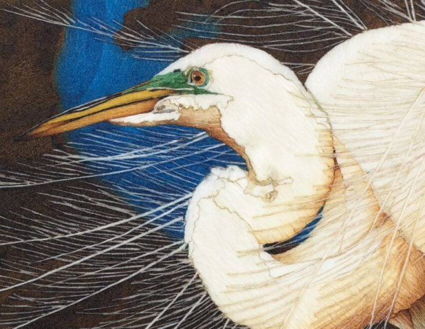 Patek Philippe "Portrait d'aigrette blanche" : montre de poche pièce unique en marqueterie de bois