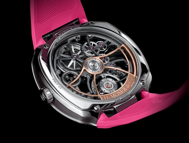 Moser & Cie Streamliner Cylindrical Tourbillon Skeleton Alpine : rose et en ligne uniquement