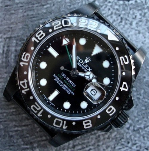 Rolex GMT Master 2 lunette céramique recouverte de PVD noir par BJSonline