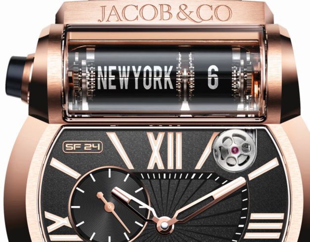 Jacob & Co Epic SF24 : ambiance d'aéroport pour montre voyageuse