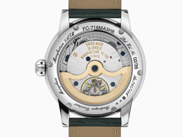 Frederique Constant Classic Moonphase Date Manufacture : 36 exemplaires en or blanc et cadran malachite Frederique Constant Classic Moonphase Date Manufacture : 36 exemplaires en or blanc et cadran malachite