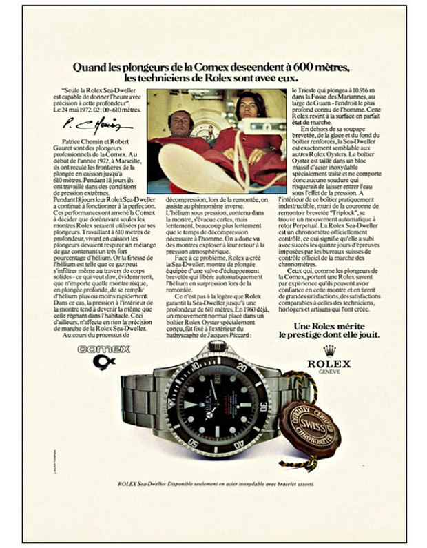 Rolex et la Comex : en plongée, le temps est une donnée vitale Rolex et la Comex : en plongée, le temps est une donnée vitale
