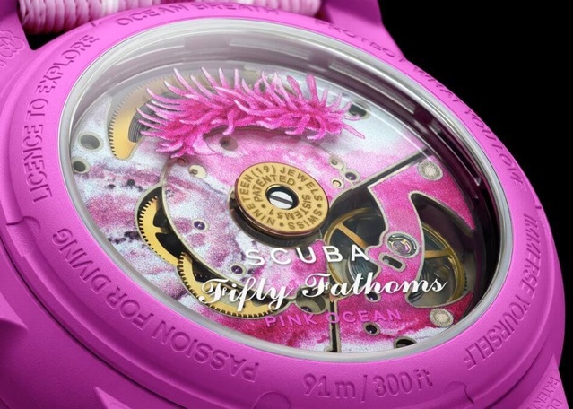 Blancpain x Swatch Scuba Fifty Fathoms Pink Ocean : rose comme un lac salé Blancpain x Swatch Scuba Fifty Fathoms Pink Ocean : rose comme un lac salé