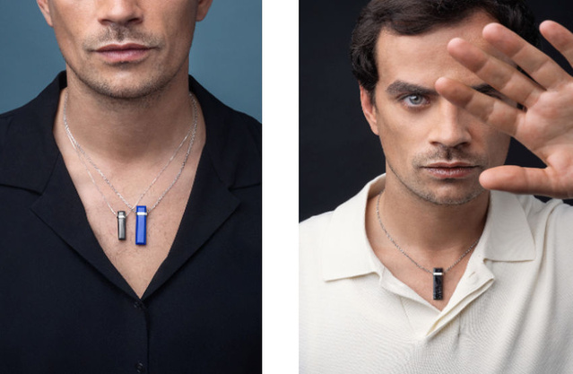Maison Heavenly : le collier Meteor en platine et pierre ornementale