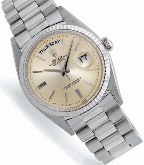 Rolex Day-Date Réf 1803 des années 50 Photo d'après le catalogue Antiquorum Rolex Day-Date Réf 1803 des années 50 Photo d'après le catalogue Antiquorum