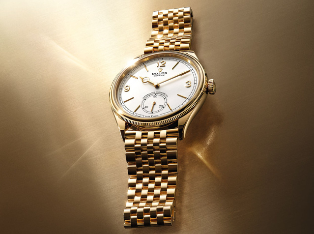 Rolex 1908 : nouvelle version or jaune avec bracelet or jaune Settimo