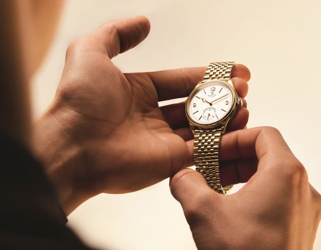 Rolex 1908 : nouvelle version or jaune avec bracelet or jaune Settimo Rolex 1908 : nouvelle version or jaune avec bracelet or jaune Settimo
