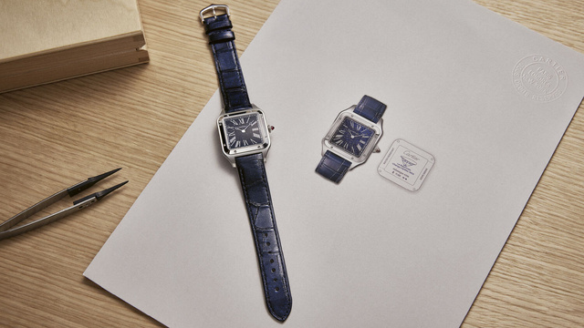 Cartier : une somptueuse Santos-Dumont en platine en édition spéciale France Cartier : une somptueuse Santos-Dumont en platine en édition spéciale France