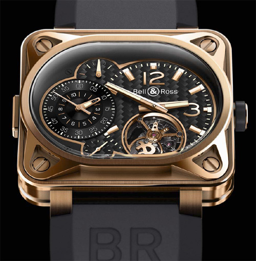 Grand minuteur tourbillon Bell & Ross en or rose