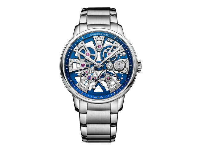 Arnold & Son Nebula 40 : une édition bleue en acier au squelette rayonnant