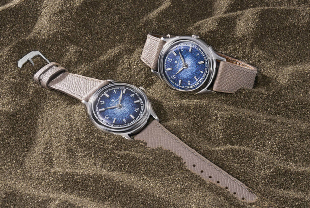 Ancestra d'Atelier Wen : toute la beauté d'un cadran bleu fumé martelé en émail grand feu !