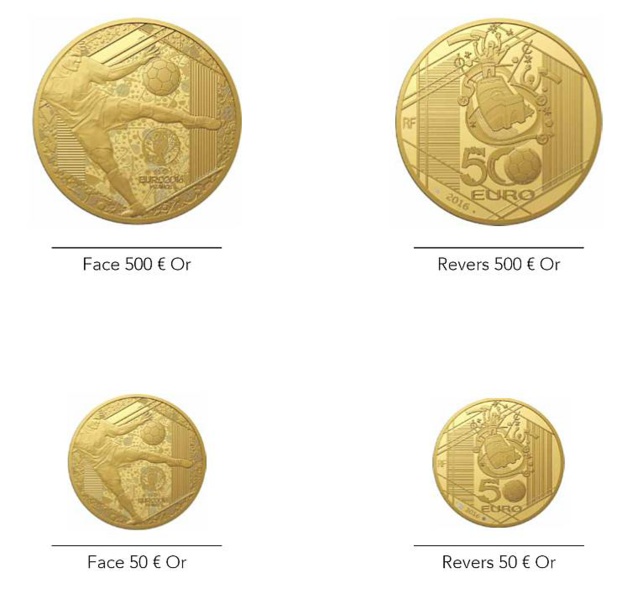 Monnaie de Paris : des pièces en or et argent pour l'Euro 2016