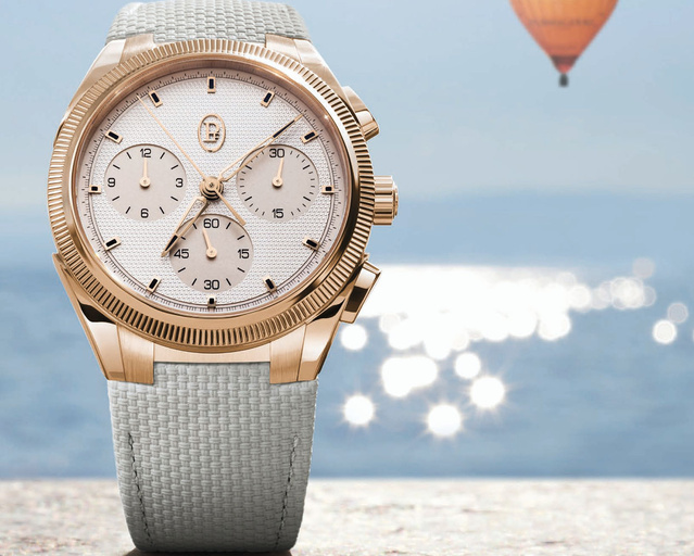 Tonda PF Sport Chronographe or rose "sandstone" : l'été en pente douce