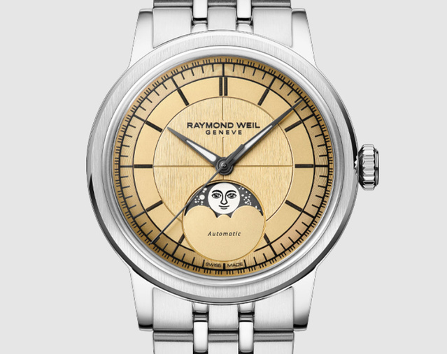 Raymond Weil Millesime Honey-Moon : cadran miel et Miels de Stéphanie Raymond Weil Millesime Honey-Moon : cadran miel et Miels de Stéphanie