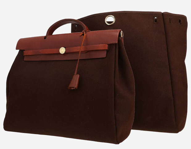 Le Herbag d'Hermès ou le "Kelly sportif" en cuir et toile modulaire