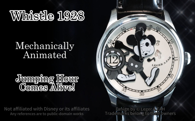 Whistle 1928 : un Mickey heures sautantes et trois notes de musique animées !